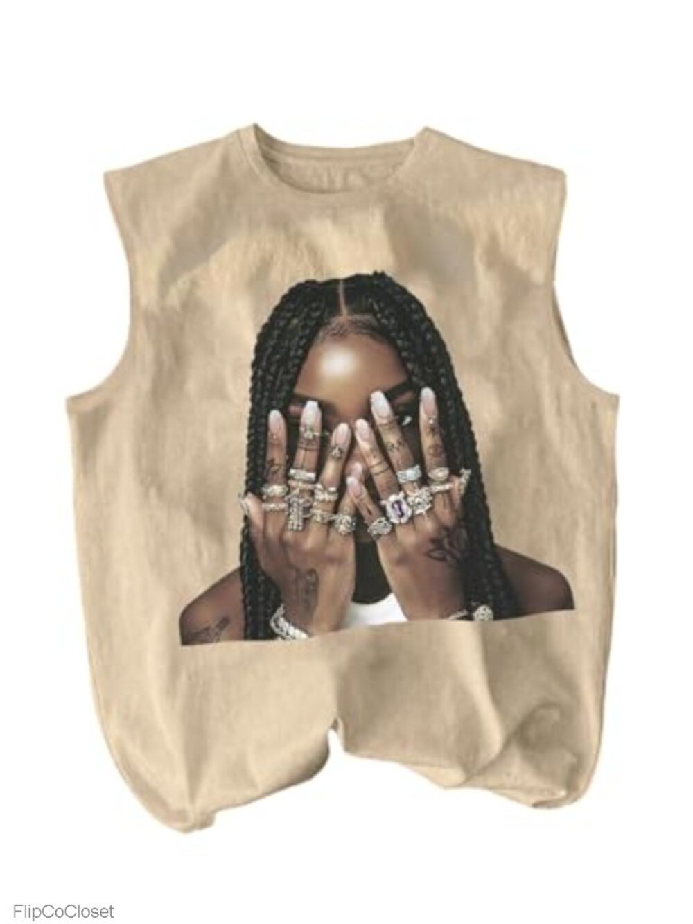 Men's Graphic Tank Top Sleeveless Crewneck Oversized Casual Beach Y2K